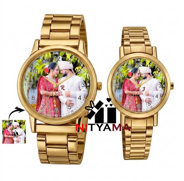 Watch for Men and Women Analog Watch  - For Couple Couple Metal Watch with Custom Photo Print Dial