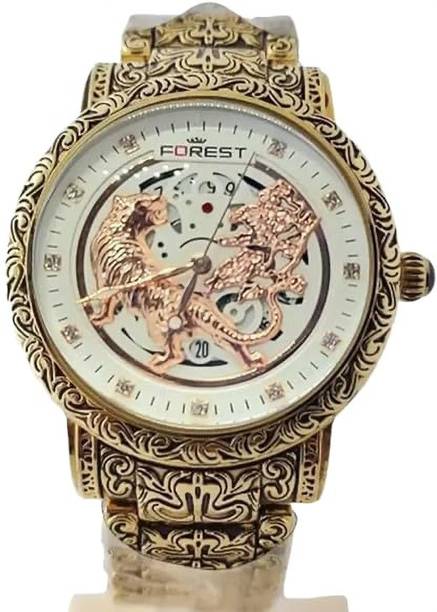 FOREST LUXURY ANALOG TIGER WATCH UNISEX CURVED LION WHITE DIAL WATCH Analog Watch  - For Men EMPR-56