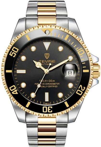 Automatic Mechanical Gold vintage Golden Chain Wrist Watch for Men Analog Watch  - For Men 801
