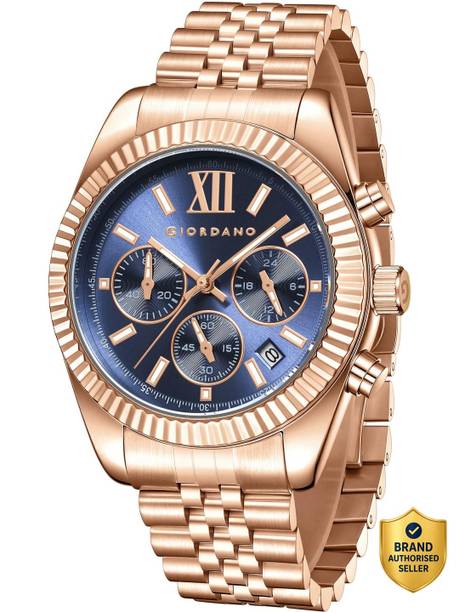 Analog Watch - For Men Chronograph Dial, Bezel Design, Date Display, Stainless Steel Strap GZ-50217-55