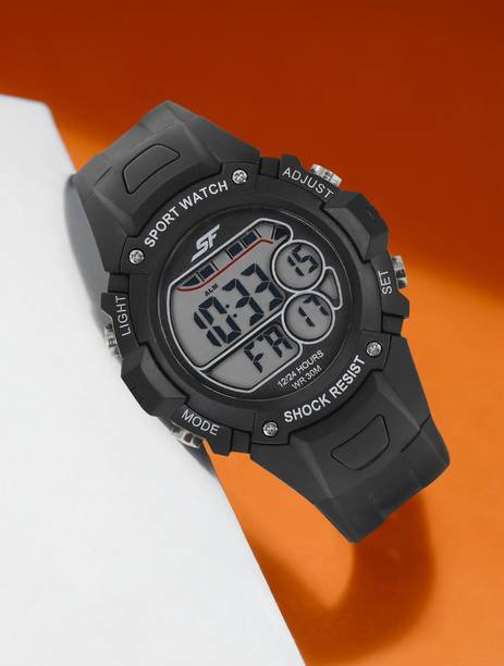 SF Digital Dial Black Polyurethane Strap Digital Watch - For Men NT77111PP02,NU77111PP02