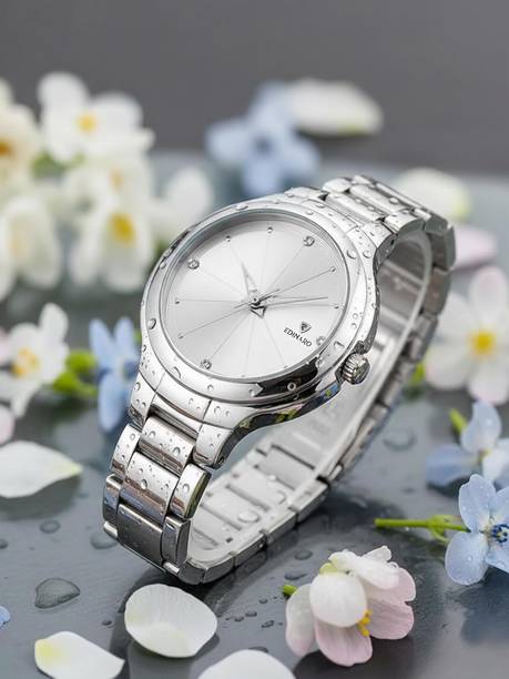 Watches for Girls Round Silver Dial Bracelet Chain Women Analog Watch  - For Women ED-2035W
