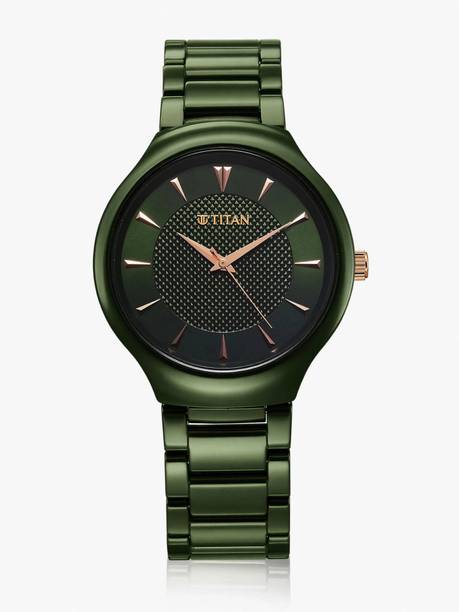 Titan Regalia Ceramics Green Dial Green Ceramic Strap Analog Watch - For Men 90014KC03