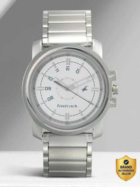 Fastrack Silver Dial Silver Stainless Steel Strap Analog Watch - For Men NS3039SM01,NP3039SM01