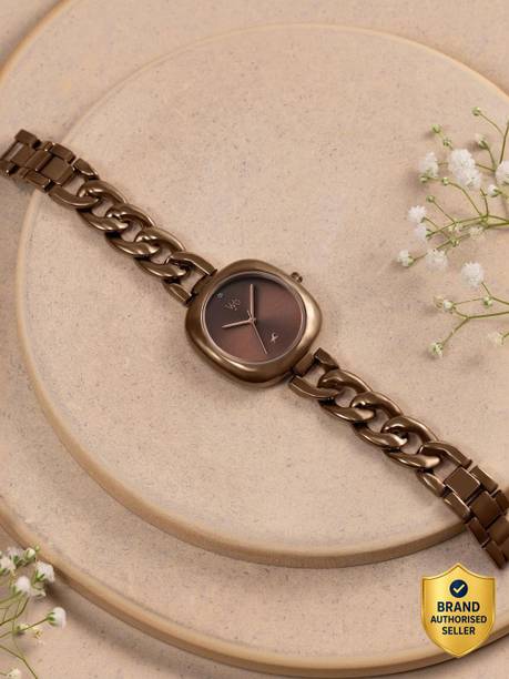 Fastrack Vyb Spotlight Quartz Coffee Brown Dial Brown Strap Analog Watch - For Women FV60109QM01W