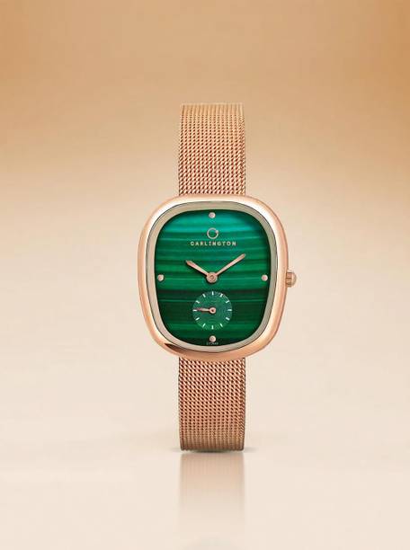 Carlington Iconic Series Premium Ladies Wrist Watches Analog Watch - For Women CT 2048 RoseGreen