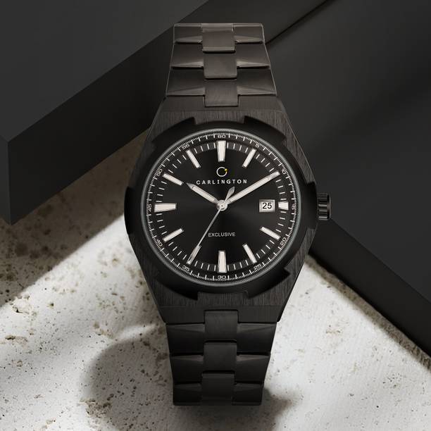 Carlington exclusive Series Premium Gents Wrist Watches Analog Watch - For Men 8877 Black