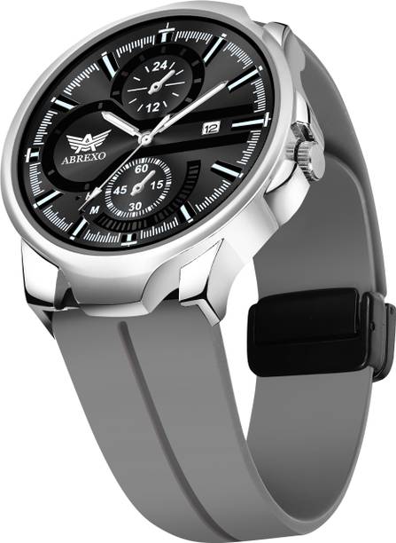 Chronograph Look Date Working Grey Magnetic Silicone Strap Quartz For Boys Analog Watch  - For Men Abx4028-SL BK GRY MGT ST