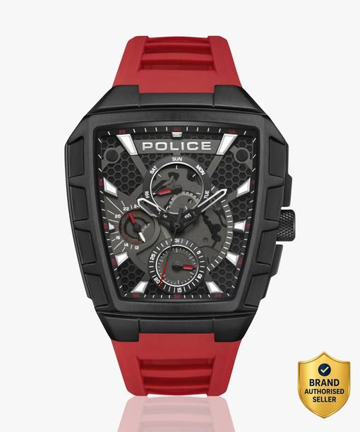 Police Men's Tough Gear KL Rahul Edition Multifunction Watch Red Silicone Strap Analog Watch - For Men PLPEWGQ0056803,NTPLPEWGQ0056803,NTPLPEWGQ0056803W
