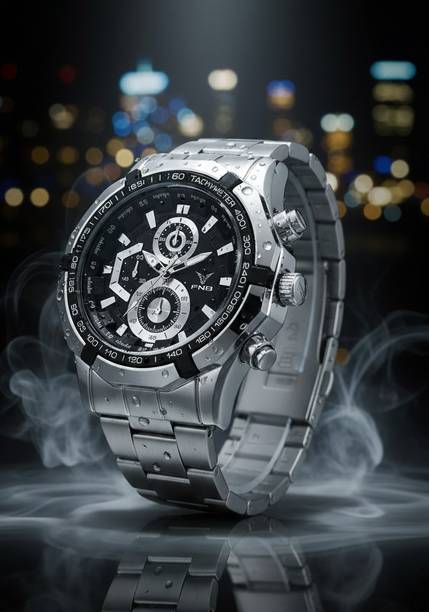 FNB EDY-SlvBlack-1801 EDY-SlvBlack-1801 Analog Watch  - For Men