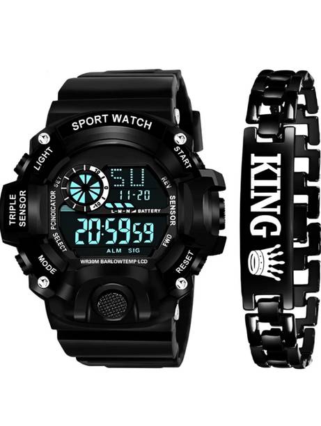 WATER RESISTANCE IP-65 WITH DAY-DATE DISPLAY AND LIGHTING Digital Watch  - For Boys Multi-Functional Waterproof