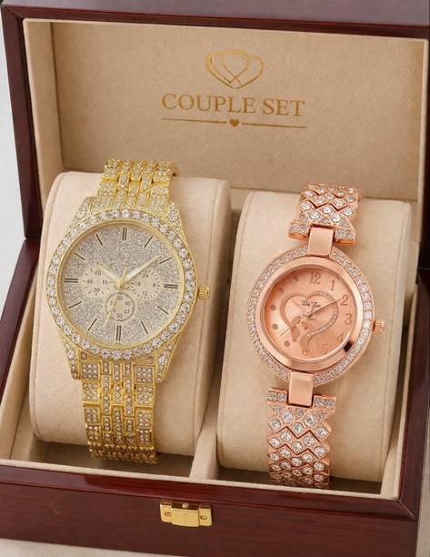 Diamond Glow Series Analog Watch - For Couple RS-DIAMOND-PAIR-02
