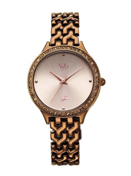 Fastrack Vyb 6.0 Spotlight Quartz Rose Gold Round Dial Women's Watch / Analog Watch - For Women FV60094QM01,FV60094QM01W