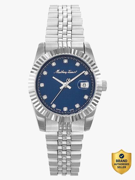 Swiss Made Mathy III Quartz Ronda 585H3 Movement Blue Dial Analog Watch  - For Women D810ABU