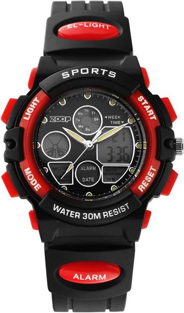 Zoop Digital Black Dial Black Plastic Strap Analog-Digital Watch - For Boys & Girls NT16033PP04W