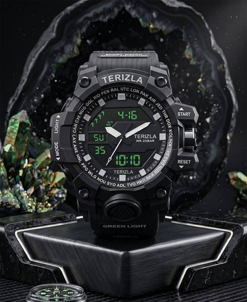 Trex 1066 Alarm Stop Watch Analog Digital Calendar Rugged Strap Watch For Men Analog-Digital Watch  - For Men