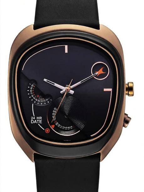 Fastrack UFO Quartz Multifunction Black Dial Watch For Guys / Analog Watch - For Men 3317QL01