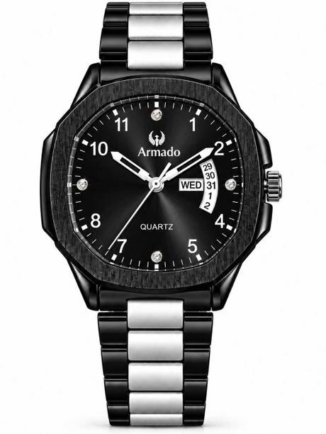 ARMADO AR-MH-2631-Shine Rose Gold Armado Shine Rose Gold Silver Premium ,Day-Date Wrist Watch for Men and Boys Analog Watch  - For Men