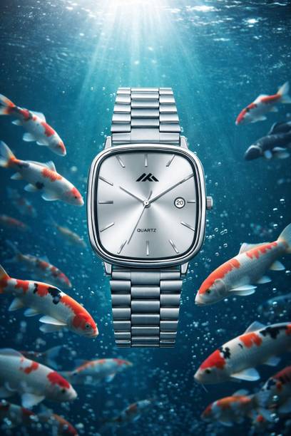 Premium Silver Wristwatch with Square Silver Dial Analog Watch  - For Men MT-852.3