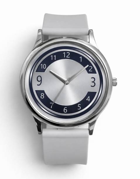Analog Watch  - For Men Analog Wrist Watch for Men | Silver Dial with Grey Silicone Strap