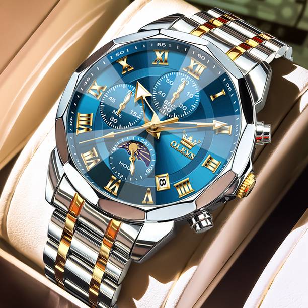 Analog Watch - For Men Silver & Gold Colour Analog Watch For Men - OL3675M-3
