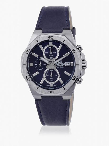 Edifice Blue Dial Blue Leather Band Analog Watch - For Men ED587 (EFV-640L-2AVUDF)
