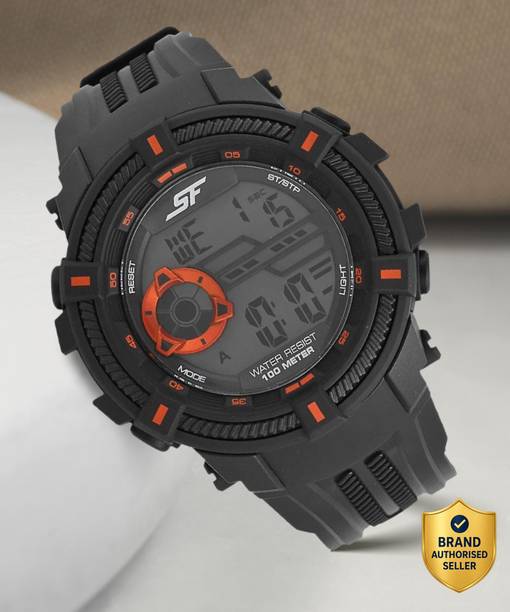 SF Digital Dial Black Plastic Strap Digital Watch - For Men NP77031WL04,NT77073PP04,NU77073PP04,NU77080PP02