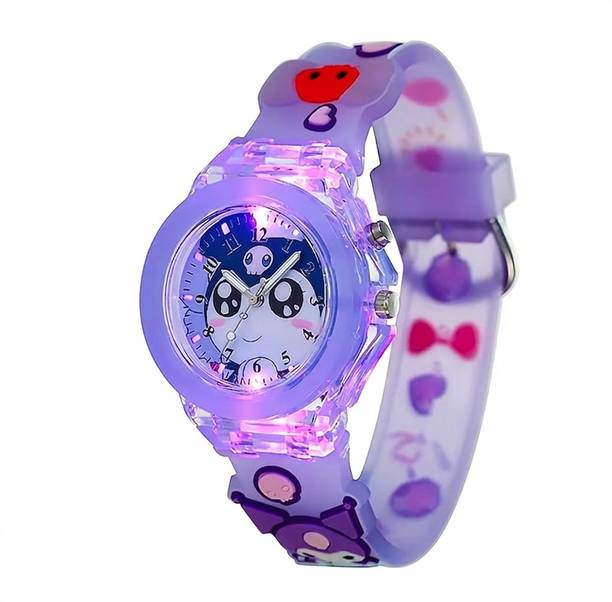 3D Pattern Cartoon Printed Glowing LED Light Kids (Age:3-10 Years) Gift Analog Watch  - For Boys & Girls KIT-1-HK