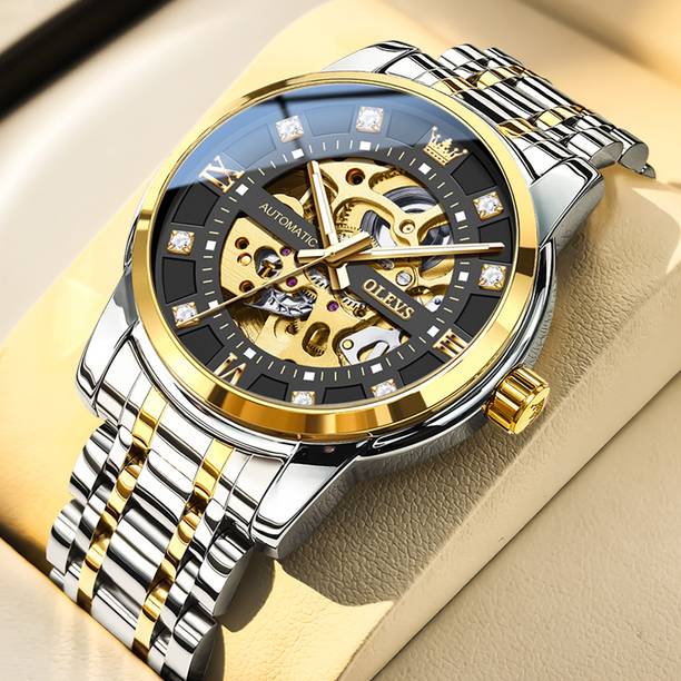 Analog Watch - For Men Silver and Gold Colour mechanical movement Watch For Men - OL9901M-3