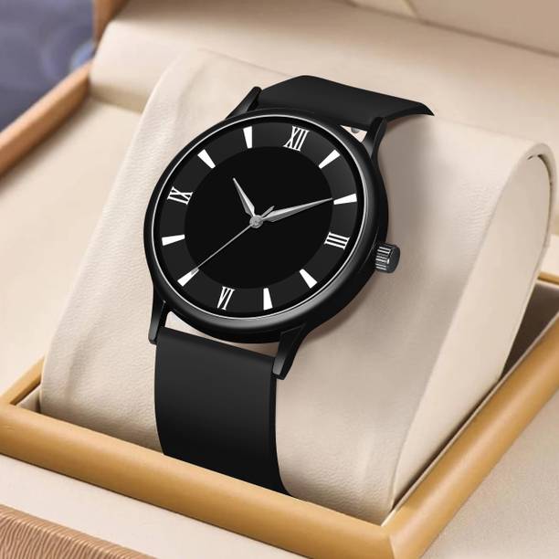 BRAIN New Arrival Black Roman Dial Black Strap Silicone Premium Quality Watches Analog Watch  - For Men