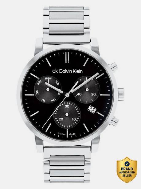Calvin Klein Swiss Gauge Calvin Klein Swiss Gauge Swiss Qtz Black Round Dial Men's Watch / Analog Watch  - For Men