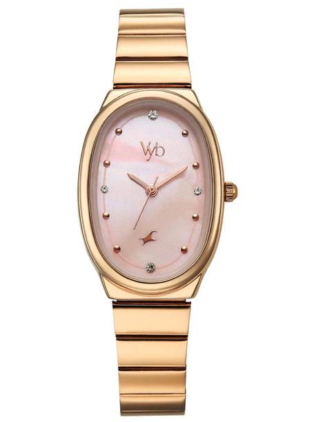Fastrack Vyb 6.0 Enigma Quartz Pink Mother of Pearl Oval Dial Women's Watch / Analog Watch - For Women FV60096WM01,FV60096WM01W