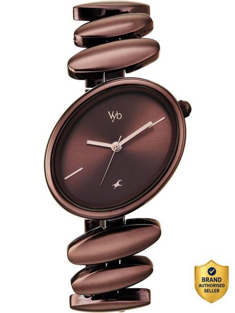 Fastrack Vyb Successor Quartz Brown Dial Chocolate Brown Strap Analog Watch - For Women FV60120QM01W