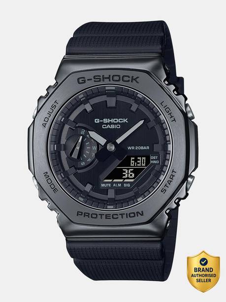 G-SHOCK Black Ip Dial Resin Strap Analog-Digital Watch - For Men G1371 (GM-2100BB-1ADR)