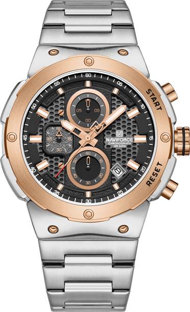 Alix 8072 Military Style Outdoor Sports Multifunctional Luminous Stainless Steel Band Analog Watch  - For Men