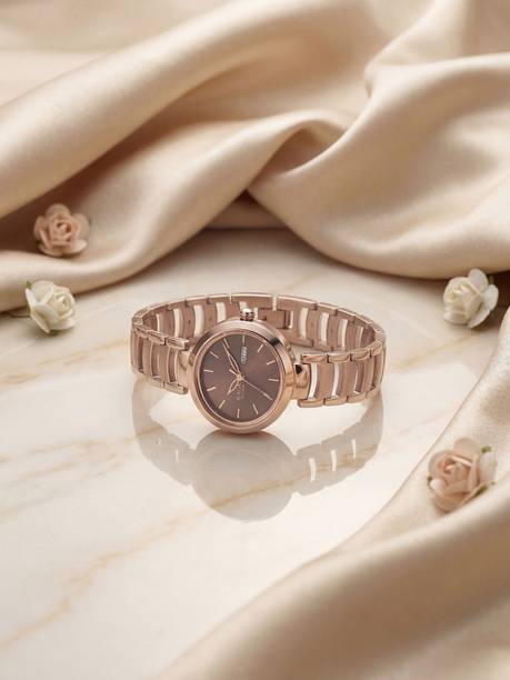 Titan Raga Viva Brown Dial Brown MetalStrap Analog Watch - For Women NT2620QM01,NU2620QM01