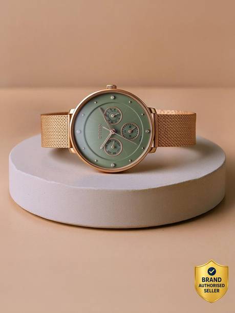 Titan Neo Multifunction Green Dial Rose Gold Stainless Steel Strap Analog Watch - For Women NT2644KM02,TH1791795W,2644KM02,NU2644KM02,NU2651WM05