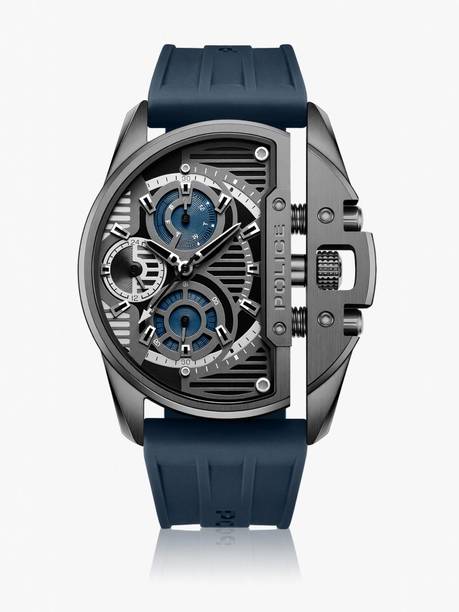 Police Multifunction Grey Dial Blue Silicone Strap Analog Watch - For Men PLPEWGQ2203604,NTPLPEWGQ2203604