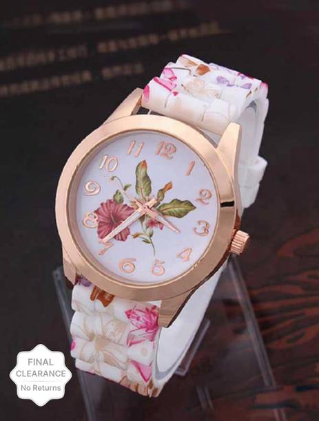 Analog Watch  - For Girls Luxury Women Watches Fashion Quartz silicone flowers Wrist watch for women Analog Watch - For Women