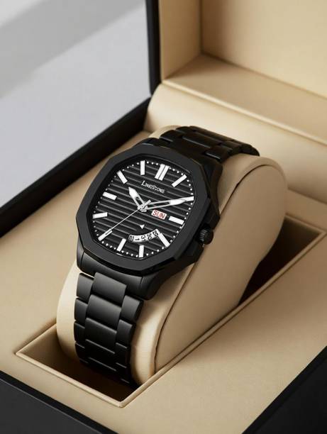 LIMESTONE OTUS Limited Day Date IP Black Long Life Plating Analog Watch  - For Men