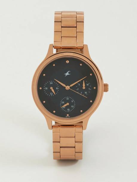 Fastrack Multifunction Forest Green Dial Rose Gold MetalStrap Analog Watch - For Women NT6285WM02,OB16EG118W,6285WM02