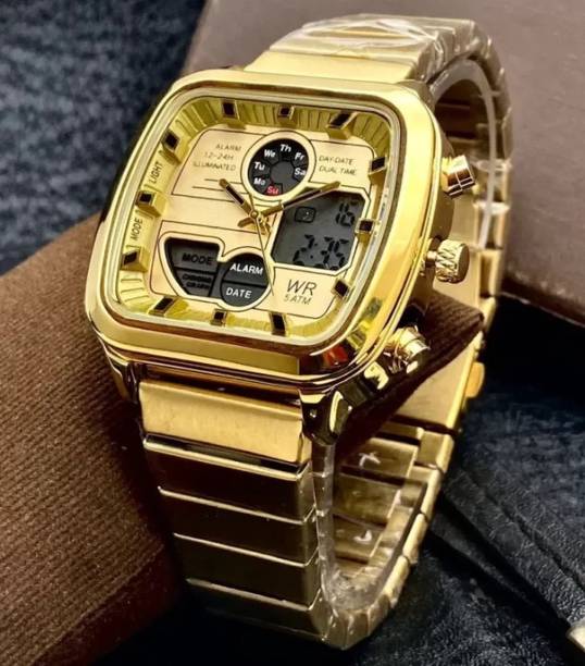 Gold watch men digital watch FOREST STAINLESS STEEL WATCH Analog-Digital Watch  - For Men EMPR-5