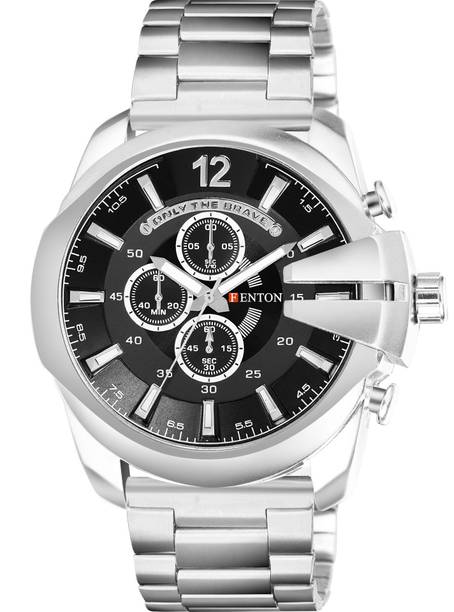 Chronograph Watch For Man, Premium Stainless Steel Band, Black Dial, 50 mm Case Analog Watch  - For Men F-90033