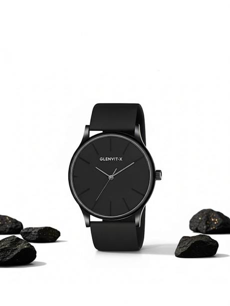 Minimalist , Black Dial, Silicone Strap, Unisex Analog Watch  - For Men MEN