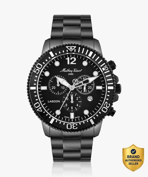 Swiss Made Lagoon Chronograph Quartz Black Dial Analog Watch  - For Men H123CHNN
