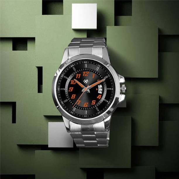 Big Shot BIG SHOT Men's Watch with Silver Metal Strap, Black Dial & Date Display BIG SHOT Men's Watch with Silver Metal Strap, Black Dial & Date Display Analog Watch  - For Men