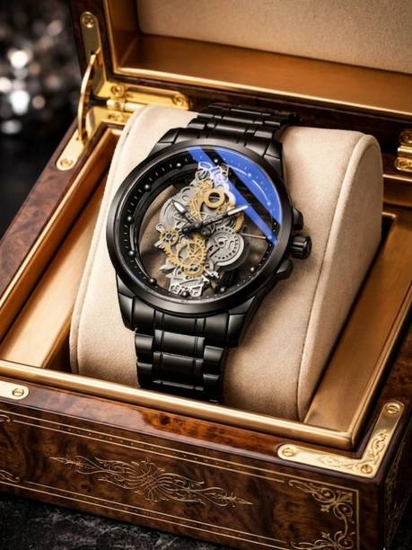 Luxury Skeleton Automatic Mechanical Watch Analog Watch  - For Men SKEL-MECH-BK103