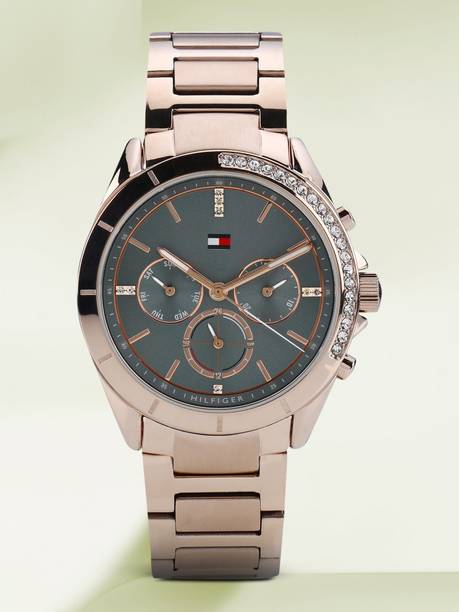 Tommy Hilfiger Multifunction Blue Dial Rose Gold SS Strap Analog Watch - For Women NETH1782386