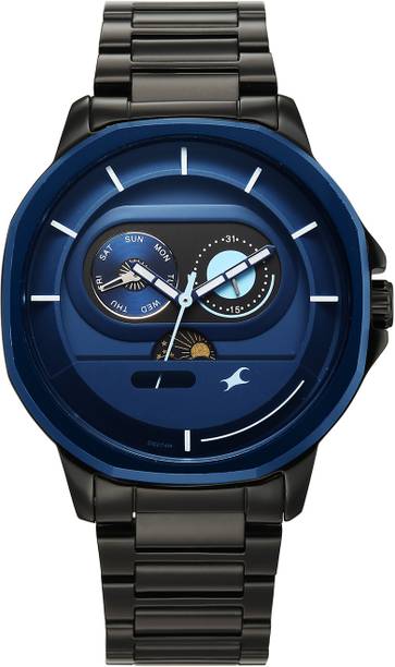 Street Opulence Sun Moon Multifunction Quartz Blue Dial Analog Watch - For Men 3303KM07