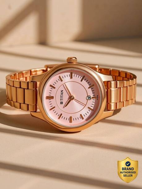 Titan Karishma with Date Pink Dial Rose Gold MetalStrap Analog Watch - For Women NT2638WM01,NU2638WM01